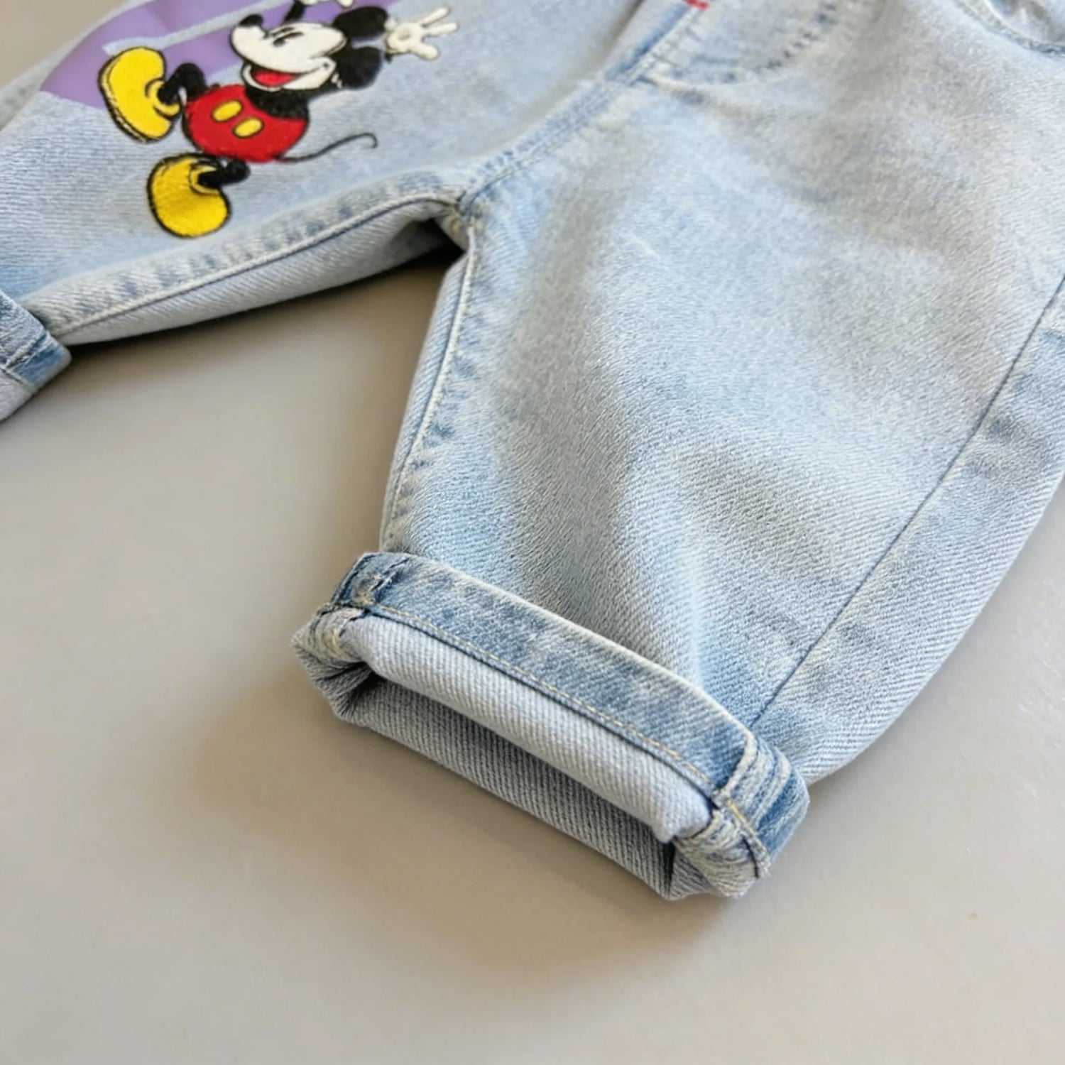 Mickey Mouse Short Sleeve Clothes Set For Kid 2026 Spring Summer Baby Boy Girl Polo Shirt+Jeans 2PCE Children Clothing Tracksuit