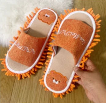 1 Pair Microfiber Cleaning Mop Slippers Washable Floor Cleaning House Mop Shoes Dusting Slippers Dirt Removal Tool Supplies