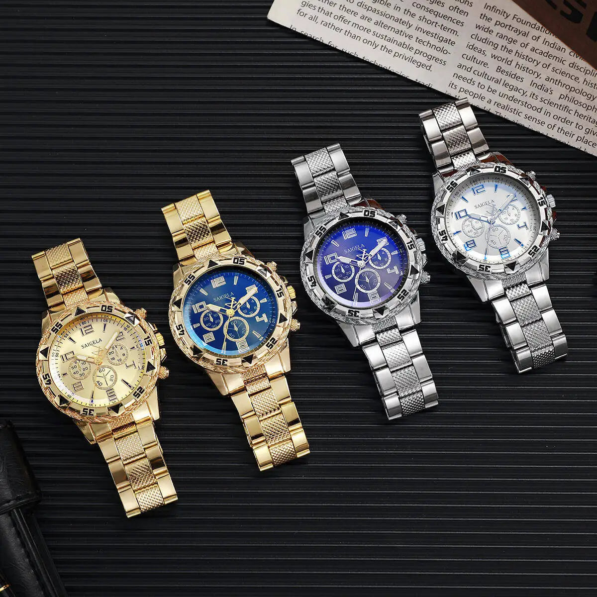 1PC Surprise Mystery Watch Blind Box-Men Business Watches Fashion Arabic Dial Steel Band Male&