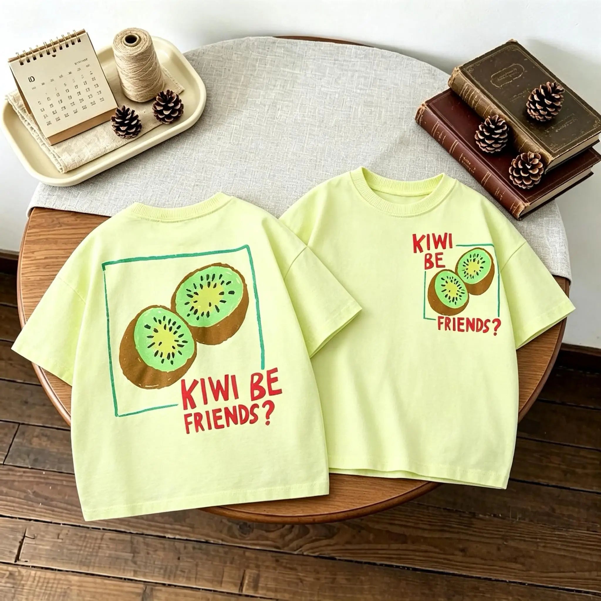 Double Side Print T-shirt For Kids Clothing Summer Simple Fashion Girl Boy Short Sleeve Tops Tees Children's Wear Casual Tshirts