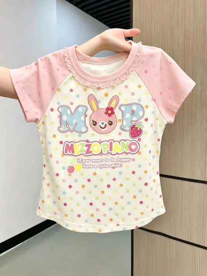 2026 Kawaii Clothing for Women Girls Y2K Crop Top Japanese Cute Printed T-Shirts Mini Skirts Outwear Casual Holiday Outfits